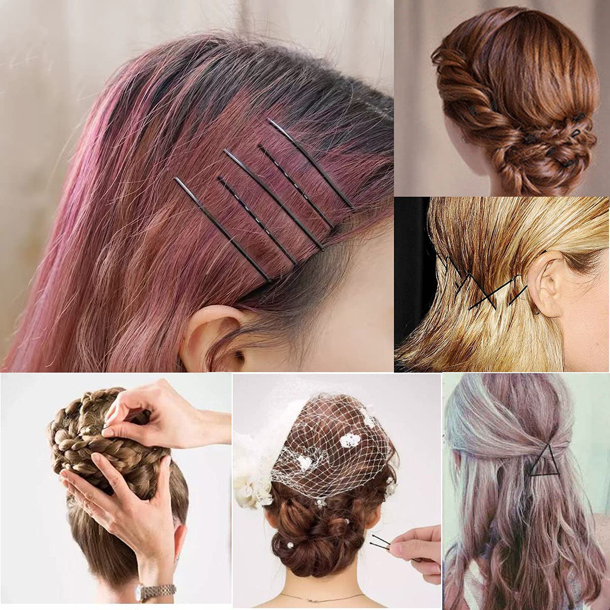 Fiocco per capelli a farfallino preannodato con forcina a clip