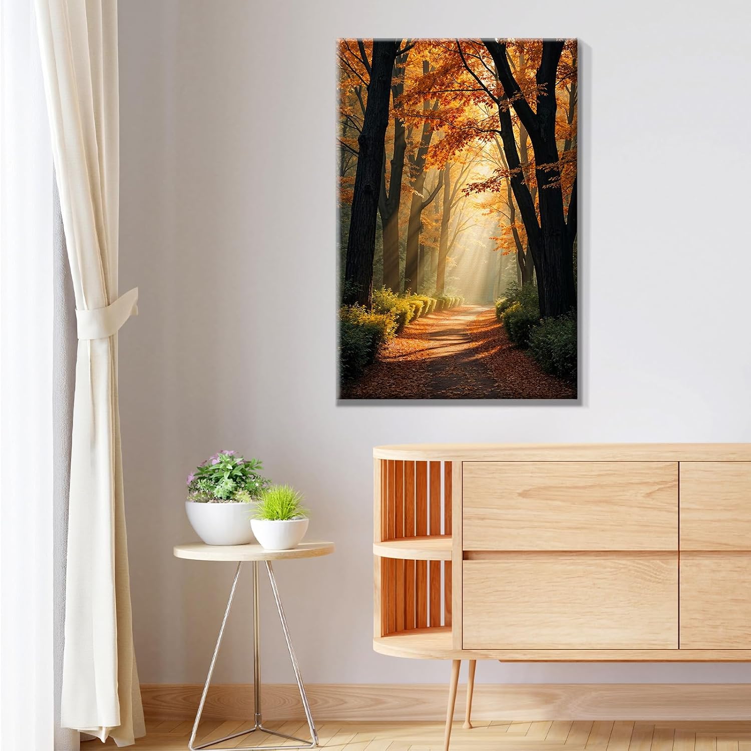 JOOZ Paint by Numbers Kit for Adults with Frame Forest Paint by Number with Easel Autumn Landscape Adult Paint by Number Kits Framed Canvas Tree Oil Painting Kits for Gift Home Wall Decor 8x12 Inch