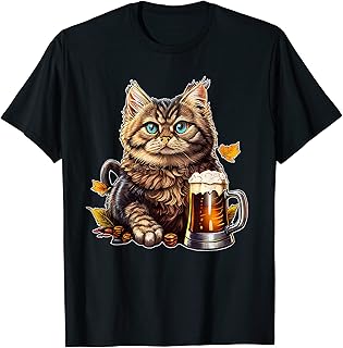 Funny Cat Beer Oktoberfest Bavaria Lederhosen Party Kitten T-Shirt