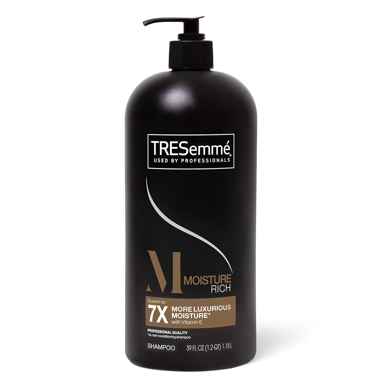 TRESemmé Shampoo with Pump for Dry Hair Moisture Rich Professional Quality Salon-Healthy Look and Shine Moisture Rich Formulated with Vitamin E and Biotin 39 oz