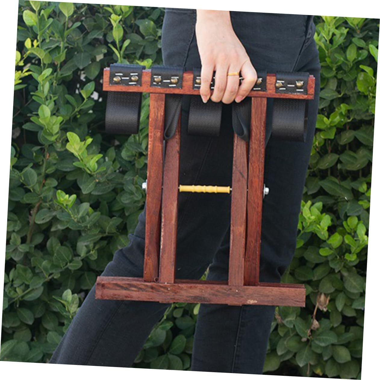 Folding Camping Stool Portable Wooden Bench for Outdoor BBQ and Fishing Lightweight Collapsible Seat Convenient Carry Handle Compact and Sturdy Design