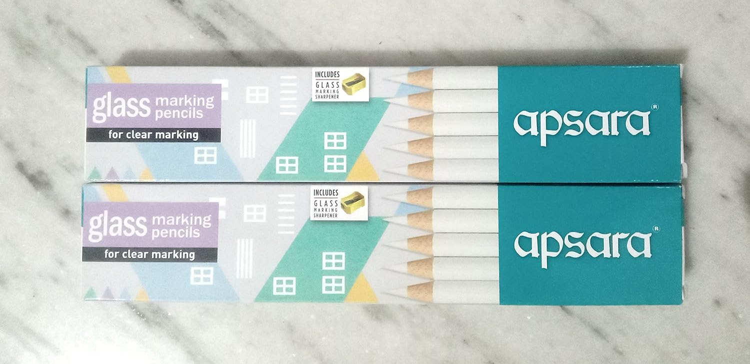 Apsara Glass Marking Pencils, White Pack of 20 Amazon.in Home