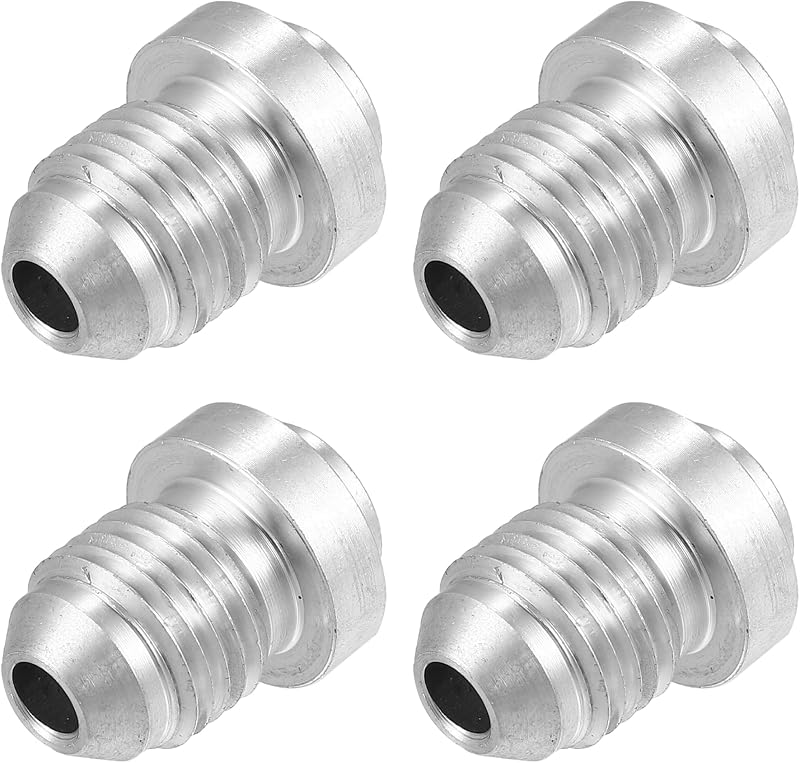 Adaptador de mangueira com flange macho 6AN para solda X AUTOHAUX em alumínio – Conjunto com 4 unidades