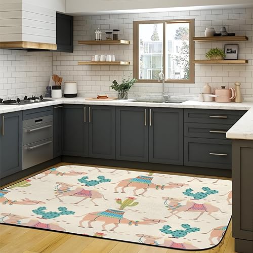 Miniatura 7 de Cartoon Camel Cactus Soft Area Rugs, 4 x 6 Feet Non-Slip Easy Care Home Decor Rectangular Rug for Living Room, Bedroom, Office, Dining Room