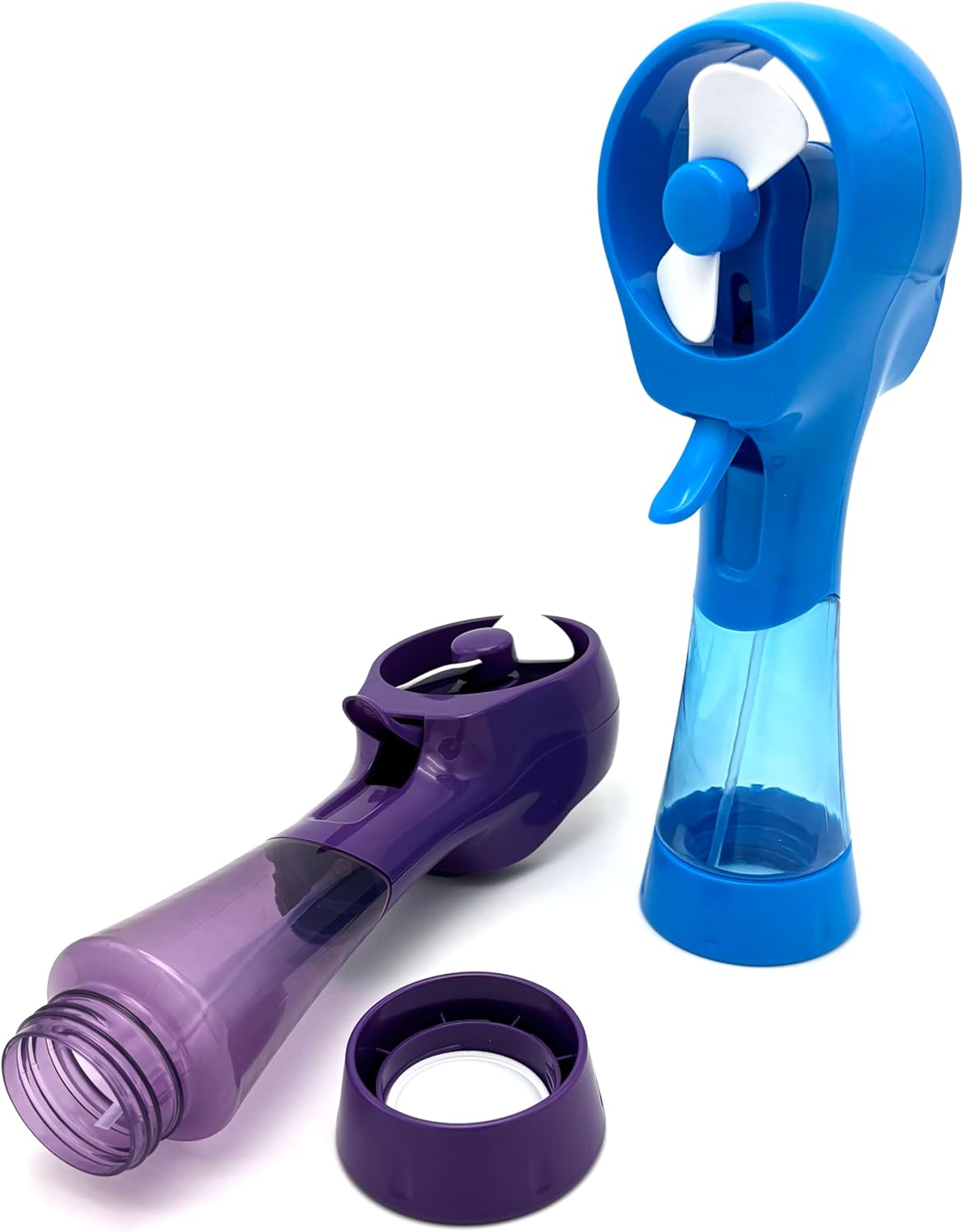 Water Misting Fan Handheld Battery Powered Portable Personal Cooling Fans for Travel, Beach, Camping (Yellow+Purple+Pink)