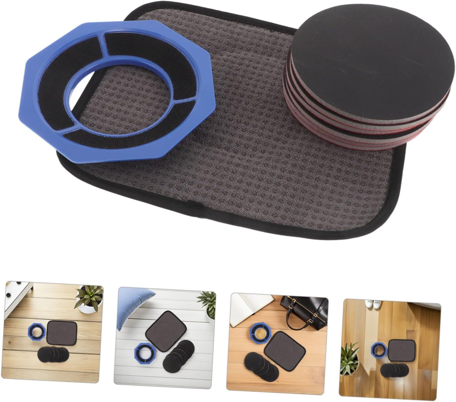Bowling Ball Cradle Base with 6pcs 4.8 Inch Sanding Pads and 1 Microfiber Towel for Bowling Ball Surface Restoration and Maintenance Easy to Carry and Intuitive Assembly