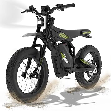 Likebike Electric Bike for Adults, 2000W Electric Mountain Bikes for Trails, 48V Long Lasting Battery Electric Dirt Bikes, 20 Fat Tire Off-Road E-Bikes with Full Suspension