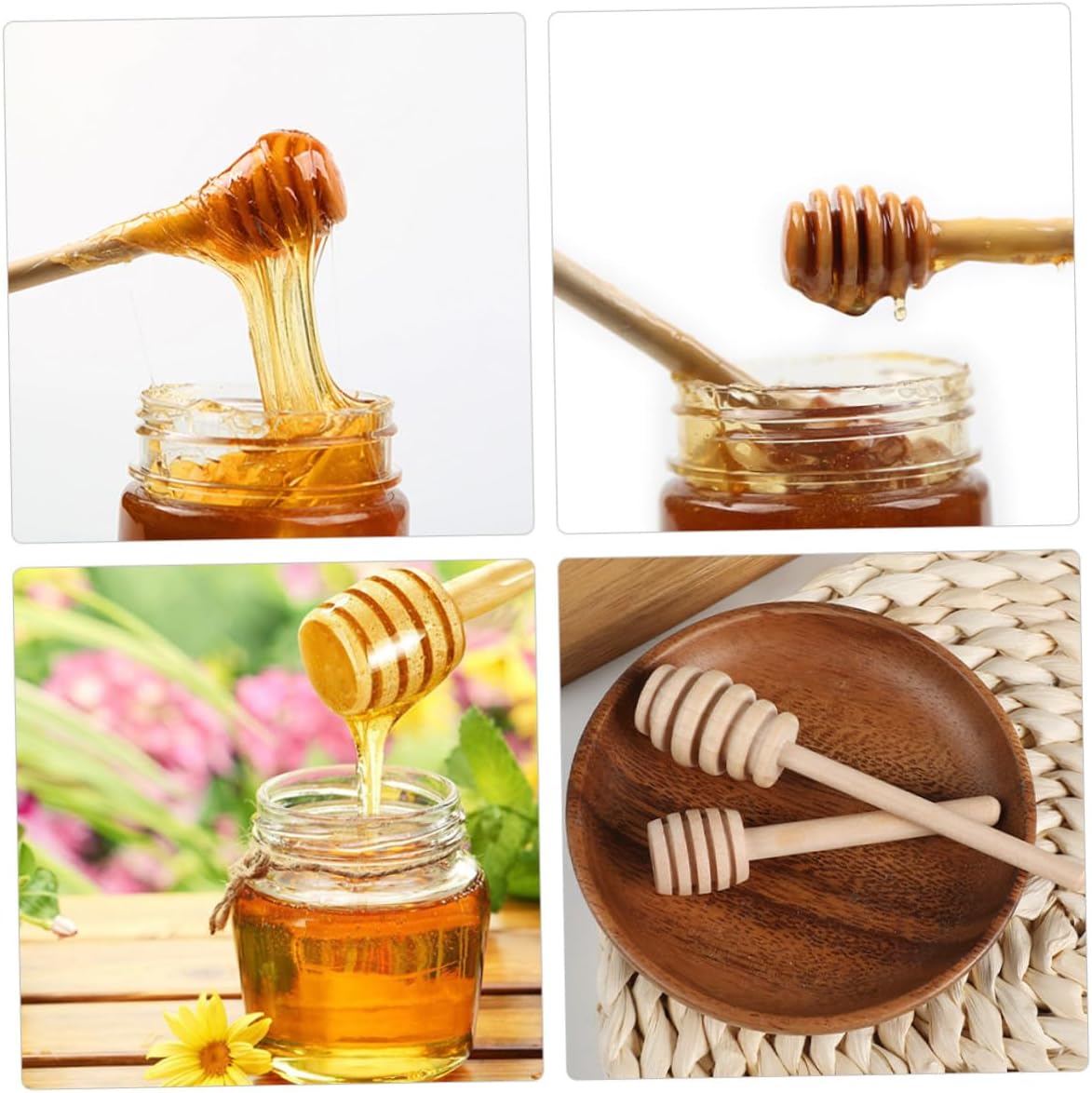 Wooden Honey Dipper Sticks 40pcs for Jar Stirring and Drizzling image 4