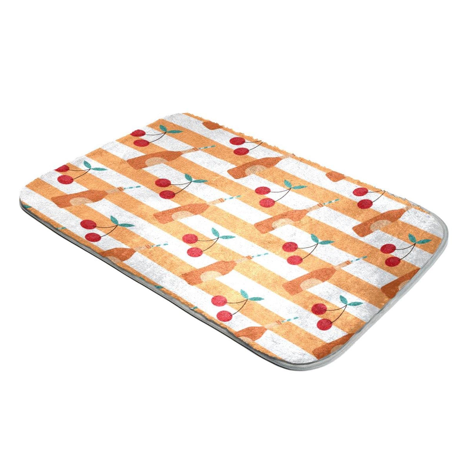 Tapis à poils longs motif cerise et vin ultra doux - modèle 01
