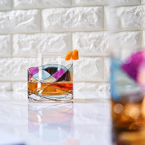 Miniatura 4 de Vasos artesanales pintados a mano para agua, vino, whisky y cóctel, regalo para esposa, mamá, amigos, bodas, Navidad, cumpleaños, vacaciones,