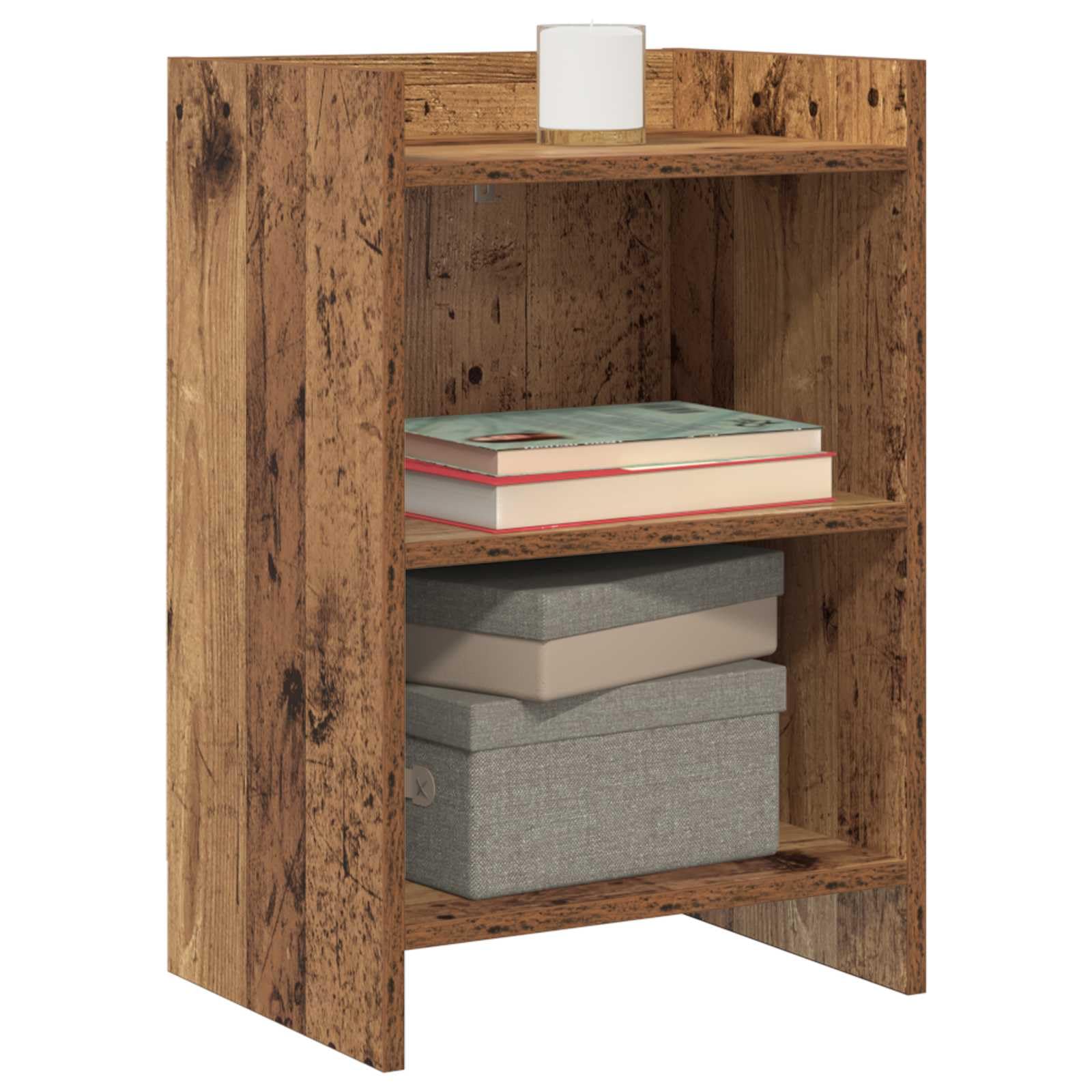 Lot de 2 tables de chevet aspect bois vieilli 40 x 30 x 60 cm