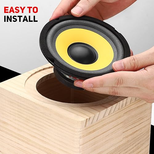 Miniatura 7 de Facmogu Caja de altavoz de madera con puerto de 8 pulgadas, caja de altavoz de madera para automóvil con algodón absorbente de sonido y taza