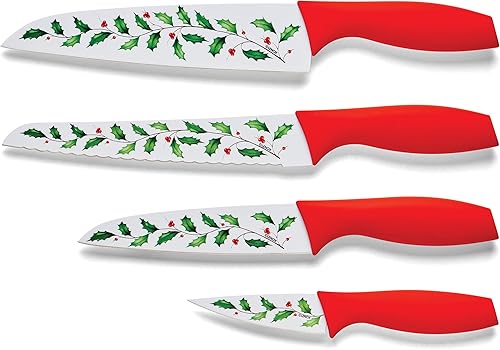 LENOX 895034 Cuchillos estampados navideños, juego de 4