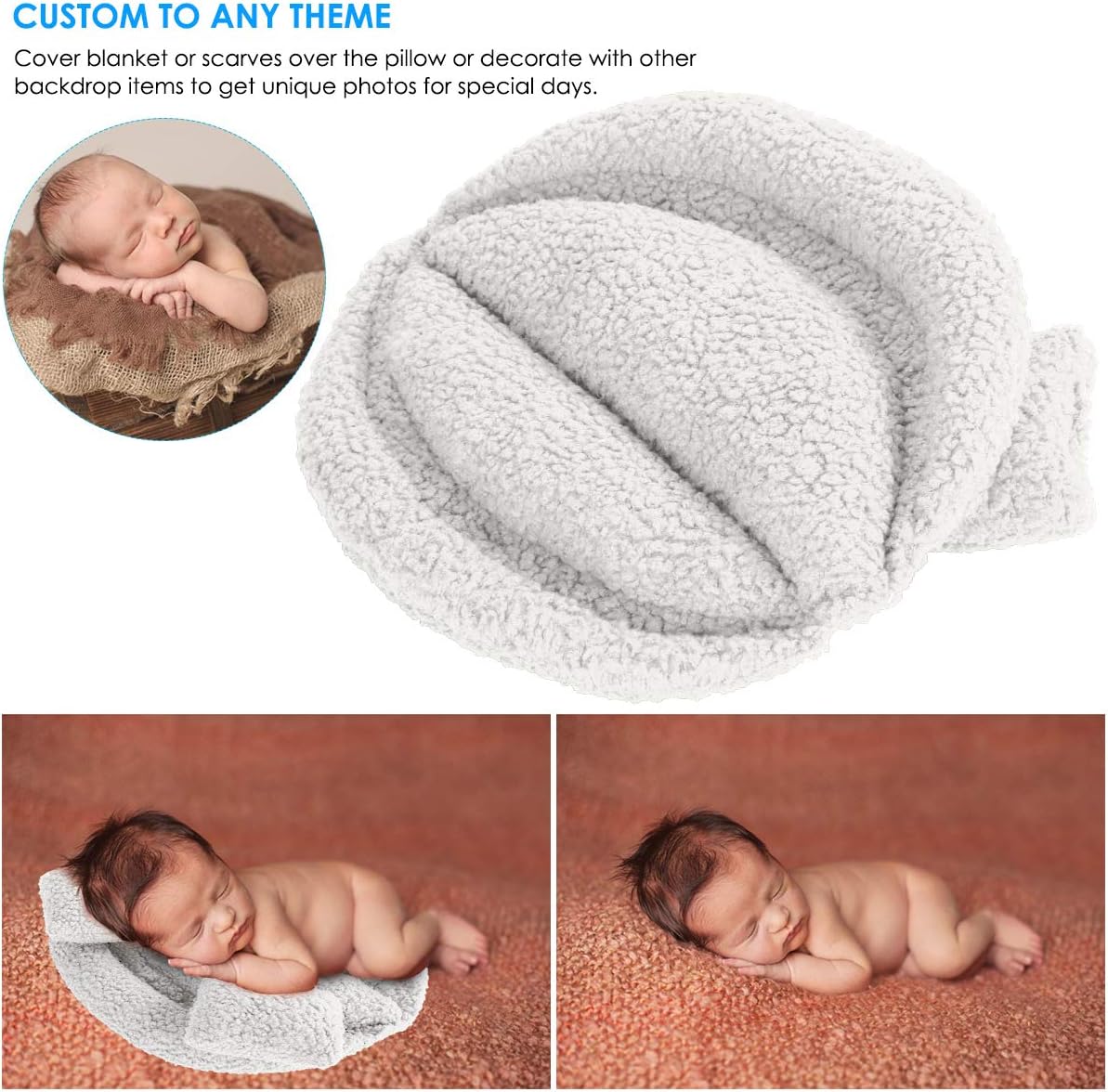 Hоt Dеаlѕ Oenbopo Newborn Photography Props Bundle, Baby Photography Basket Pictures DIY Baby Photoshoot for Professional Photos Infant Posing Props (White-2)