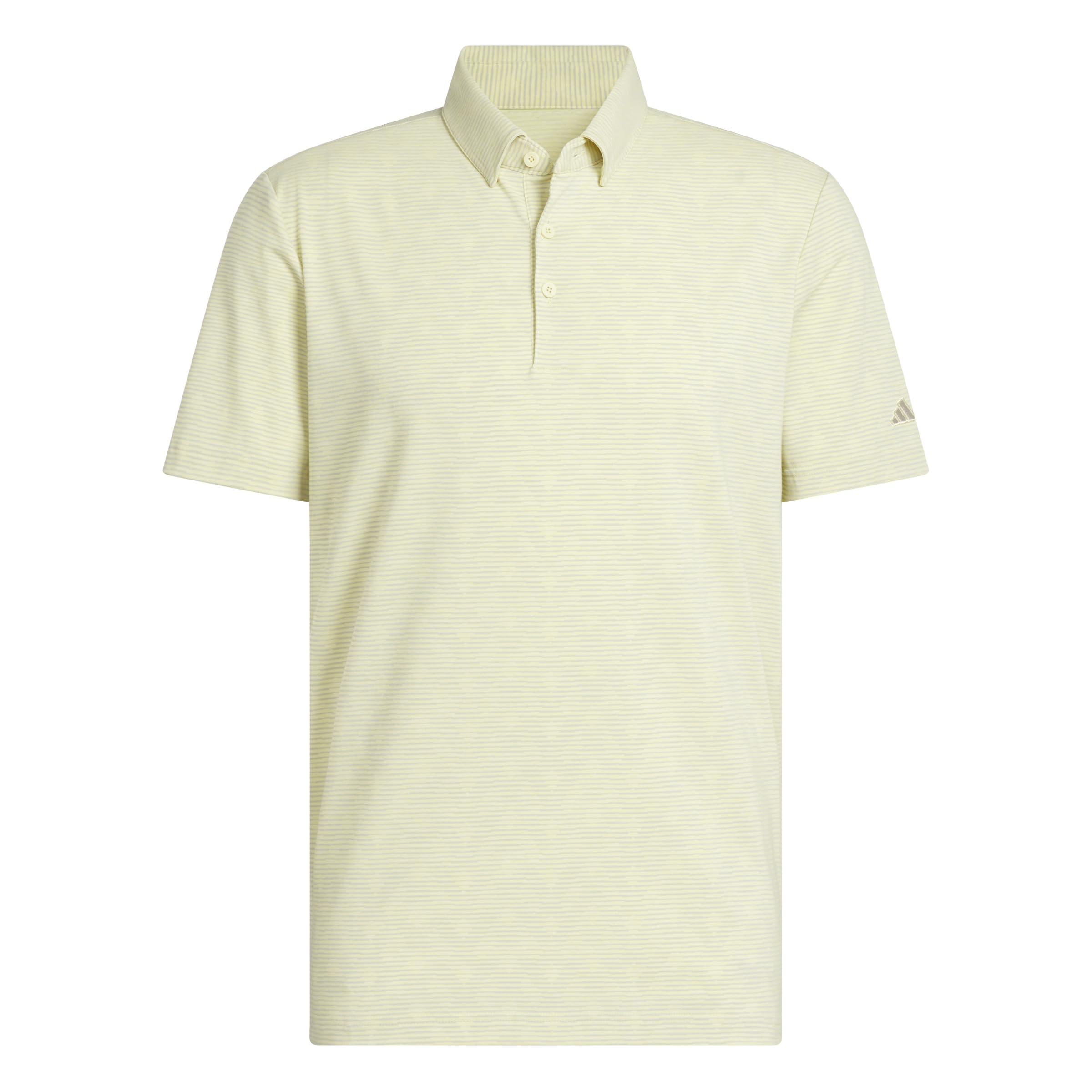 adidas Męska koszulka polo w paski z nadrukiem Go-to z nadrukiem w paski (1 opakowanie), Proszek żółty Melange/Wonder Silver F23, L