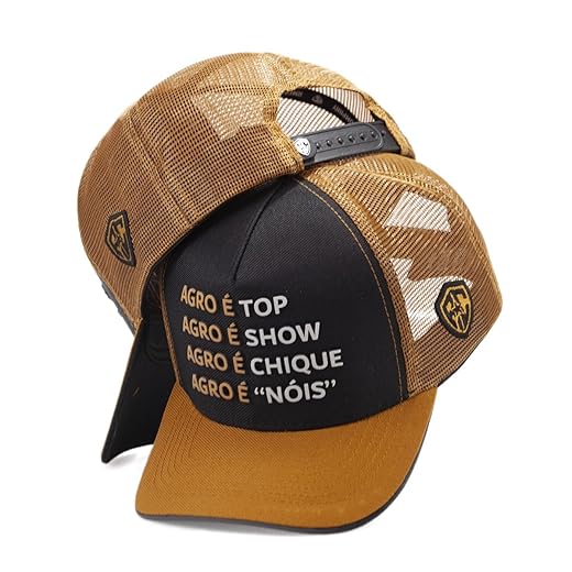 Boné Agro É Nóis Preto Trucker Agro É Chique Agro É Show