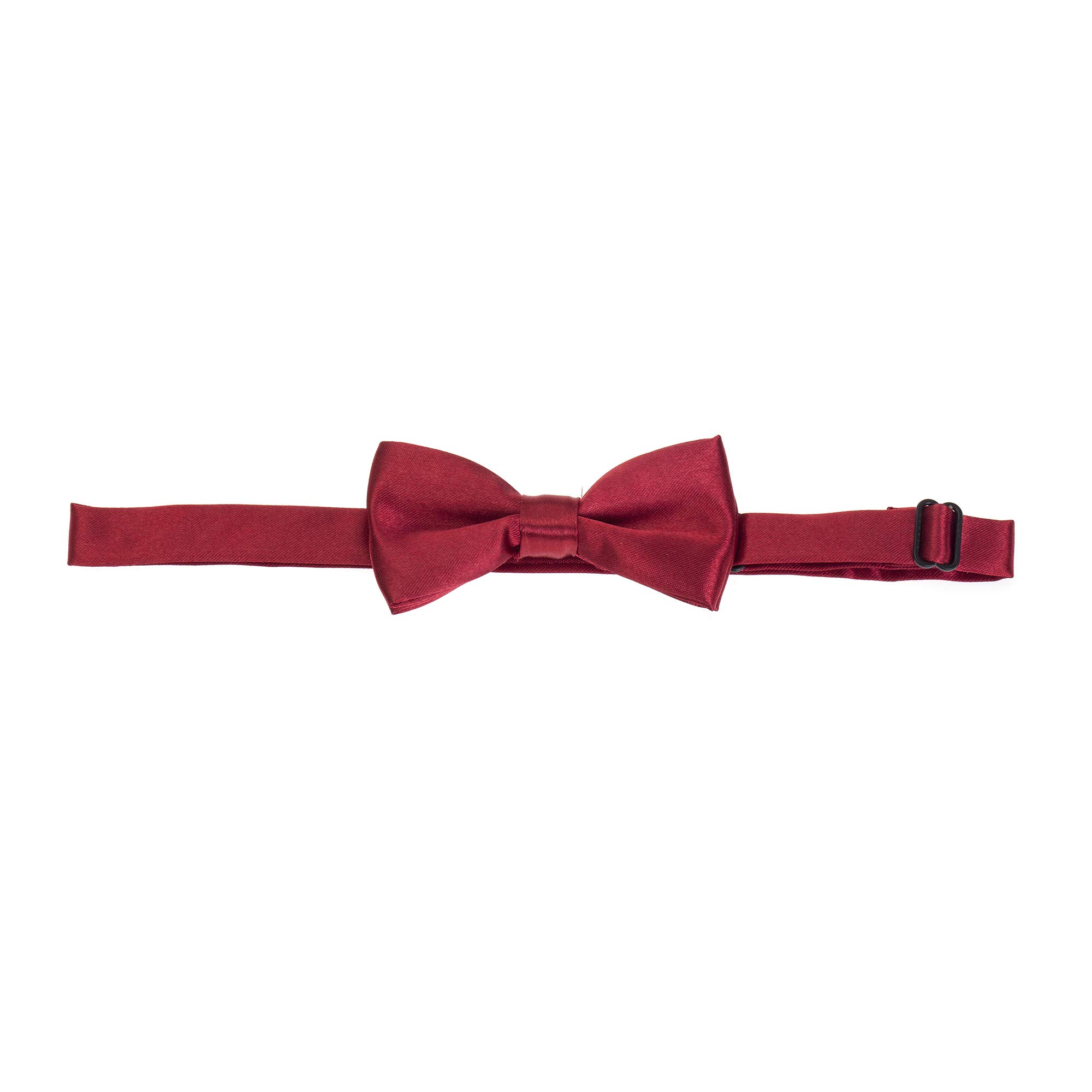 The Tie Company Boys Maroon The Tie Co™ Children's Pre-Tied & Adjustable Satin Solid Colour Classic Plain Bow Tie Kids (Maroon)