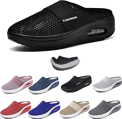 Amazon.com: HJuyYuah Zapatos de caminar con cojín de aire para mujer,  mocasines ortopédicos para diabéticos, plataforma de soporte de arco, tenis  de cuña para caminar al aire libre, sandalias deportivas de malla