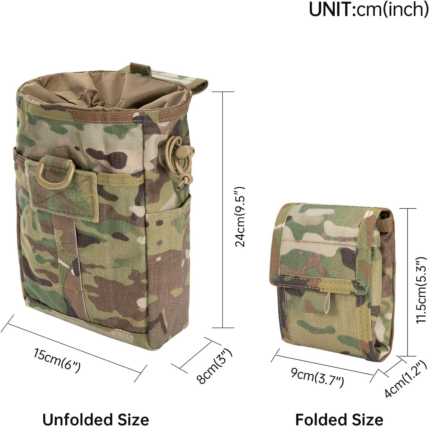 EXCELLENT ELITE SPANKER Molle Dump Pouch Drawstring Magazine Utility Pouch Folding Dump Pouch Waist Bag - Image 2
