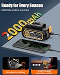 AUTDER Cordless Tire Inflator, 180PSI Portable Air Compressor with 21V Rechargeable Battery & 12V DC Car Adapter, Fast Inflation Digital Pump for Cars, Motorcycles, Bikes & Balls - Yellow