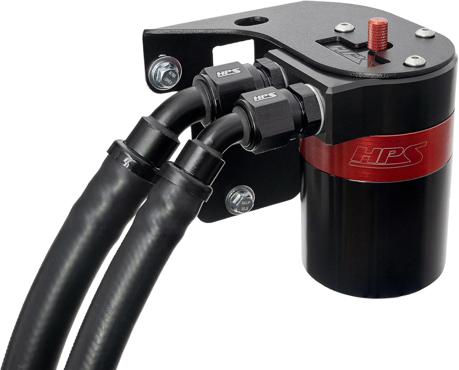 HPS Black Aluminum Oil Catch Can Kit Compatible for 2015-2021 Subaru WRX 2.0L Turbo, 860-007