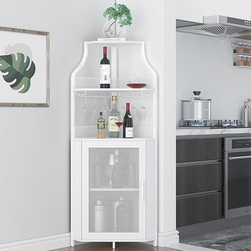 Armoire à vin en coin avec table de travail OPULENTHOME