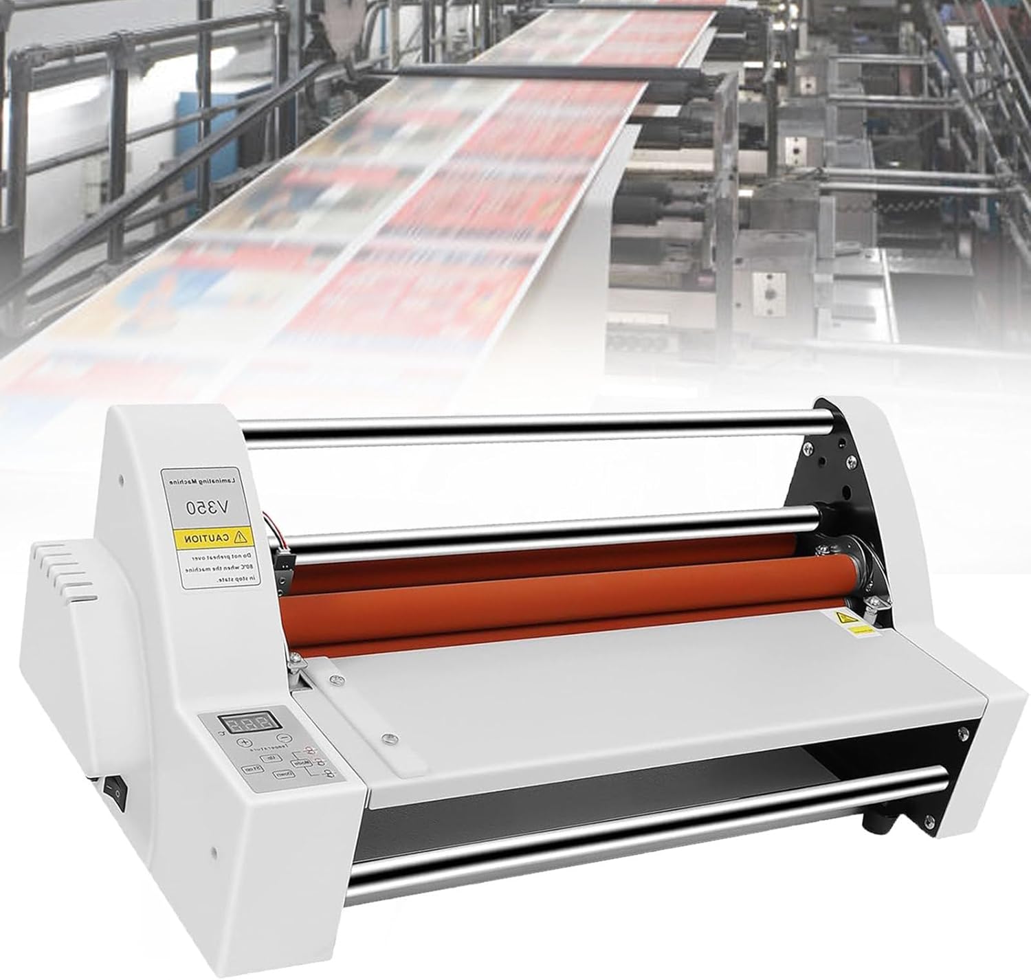 Commercial Laminating Machine 13.7'' Single Dual Side Thermal Laminator Hot Cold Roll Laminating Office Presentation Laminators for School Office Use