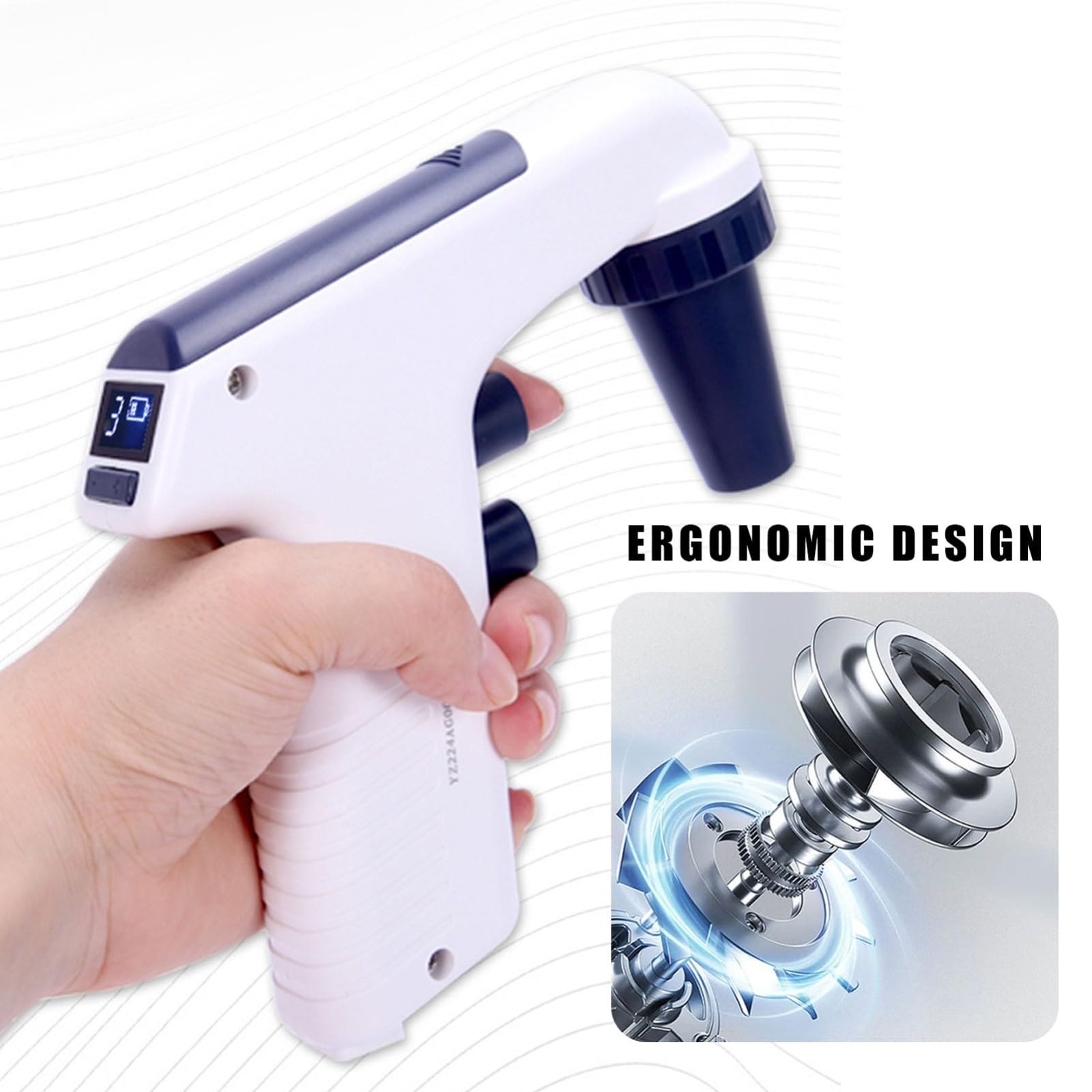 Micropipeta eléctrica de 100 ml, controlador automático de pipeta de gran volumen con batería recargable y pantalla LCD para uso en laboratorio.