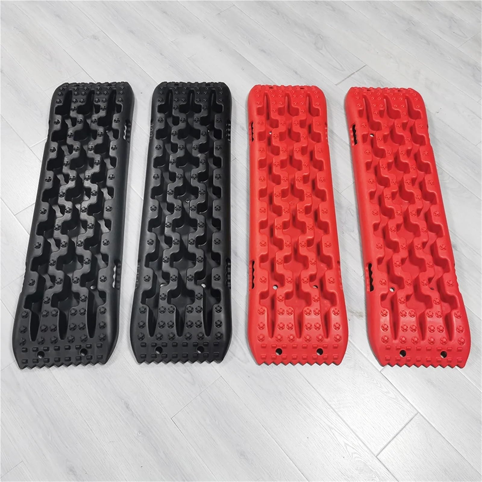 Tavola di trazione per il soccorso stradale, Rampa antiscivolo for rilascio pneumatici da 2 pezzi 104x27 cm Tavole di trazione Tappetino for cingoli recupero(Red)