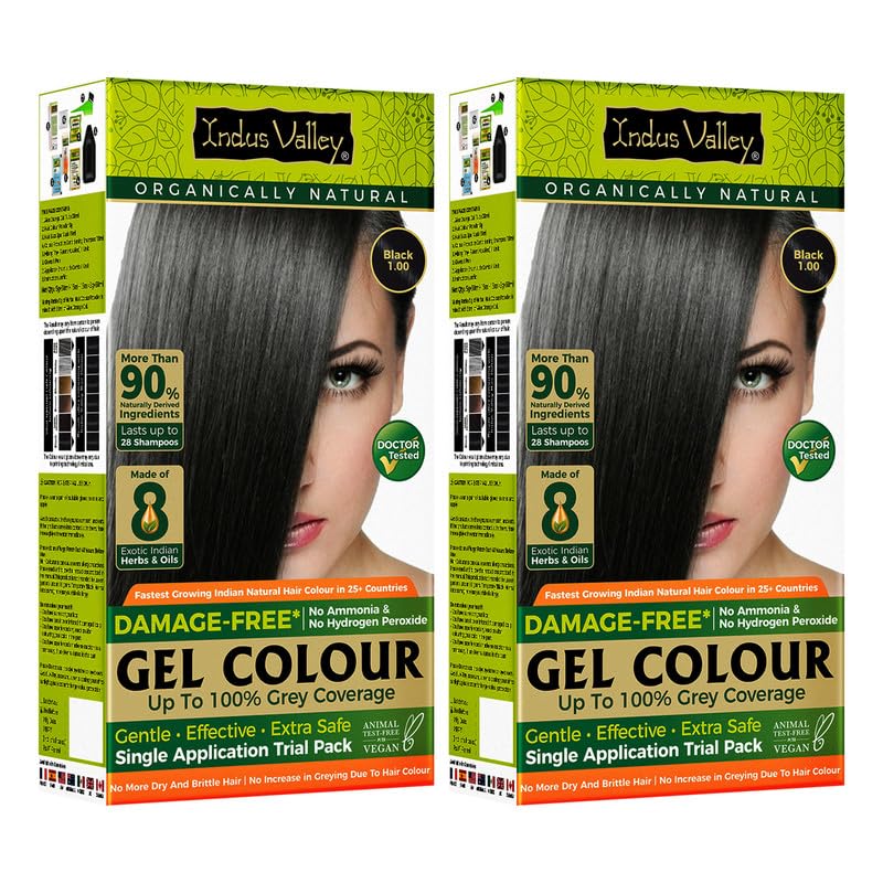 INDUS VALLEY Damage Free Natural Gel Hair Colour for Women | Ammonia & PPD Free Organic Hair Colour with 100% Grey Coverage, Long Lasting Hair Color Trial Pack (Black, 65 ml, Pack of 2)-picture-15