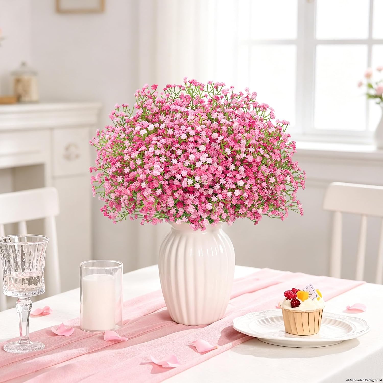 21Pcs Babys Breath Artificial Flowers, Baby Breath Flowers Artificial Bulk
