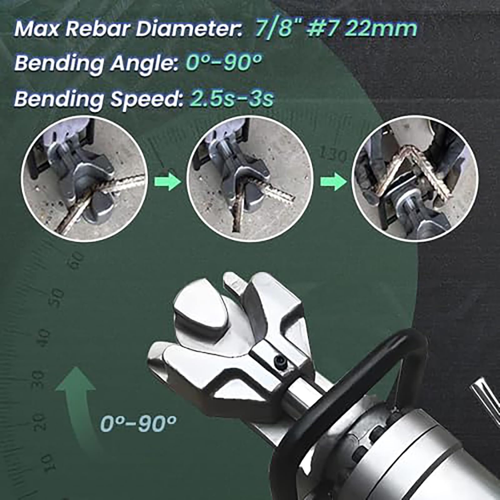 Dobladora De Barras Hidráulica Eléctrica, Dobladora Manual De 4-22 Mm Para Barras De Acero, Ángulo De Doblado De 0-130°, Velocidad De Doblado De 2,5-3 S, Para Doblar Acero Corrugado.,Red
