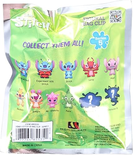 Miniatura 3 de Disney Stitch Series 5-3D Figural Bolsa de Espuma Clip en Bolsa Ciega  One Random