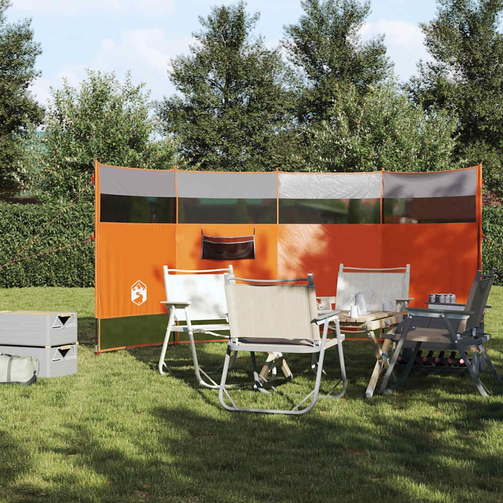 Paravento da campeggio, 366 x 152 x 152 cm, pieghevole, per spiaggia e campeggio, impermeabile, con finestre a rete, arancione