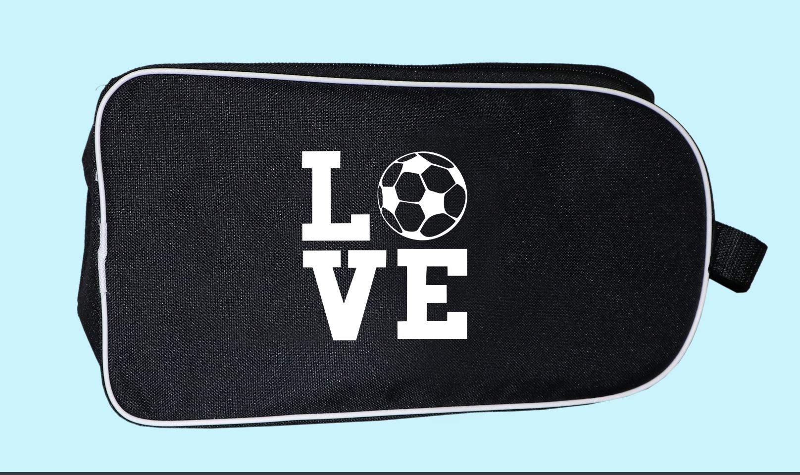 PROSTYLE SPORTS Personalised Football Boot Bag, Shoes bag (Black/White) (Love Football)
