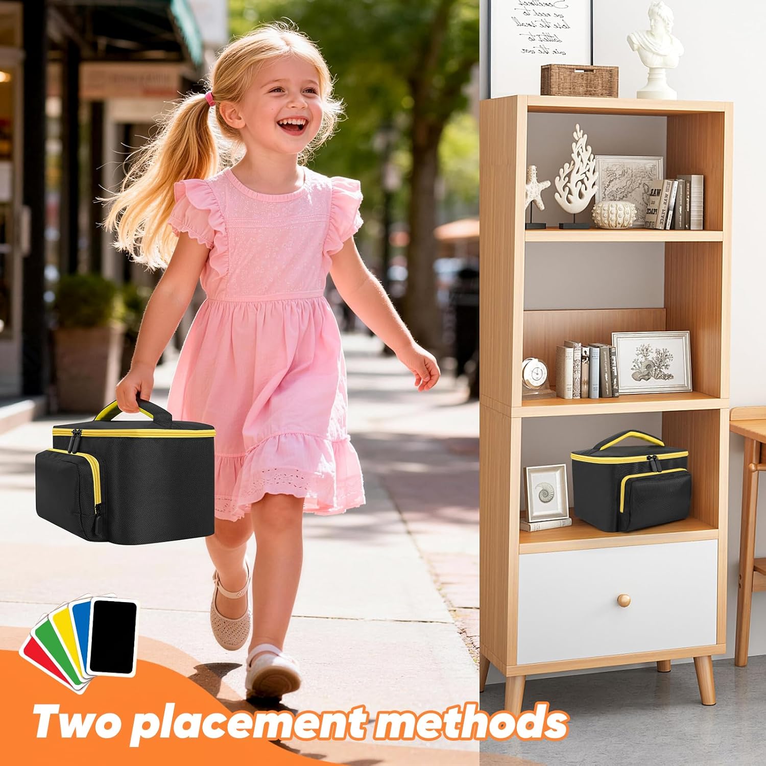 Portable Storage Bag Compatible with UNO Attack Mega Hit Card Game and Accessories Storage.(CASE ONLY,NO CARDS AND LAUNCHERS) (Yellow)