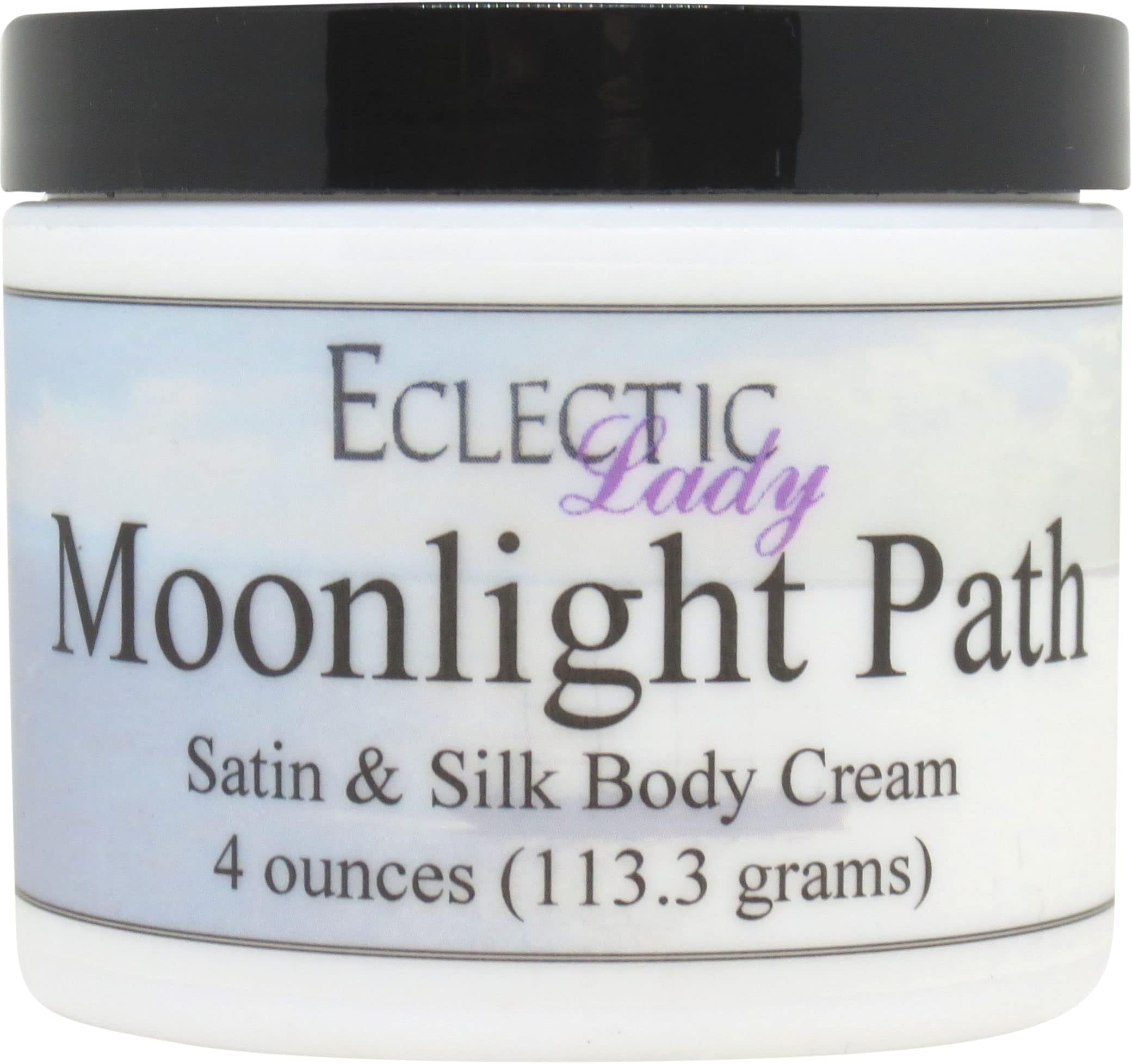 Eclectic Lady Moonlight Path Satin and Silk Cream, Body Cream, Body Lotion, 4 oz - Shea Butter, Aloe, Silk Amino Acids, Vitamin E, Phthalate-Free, Handcrafted in USA - Perfect For Women