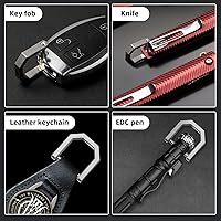 Vista 4 de Anillos de titanio - Llavero con anillo en D y llaveros con grillete de tornillo para llaves del hogar y del automóvil