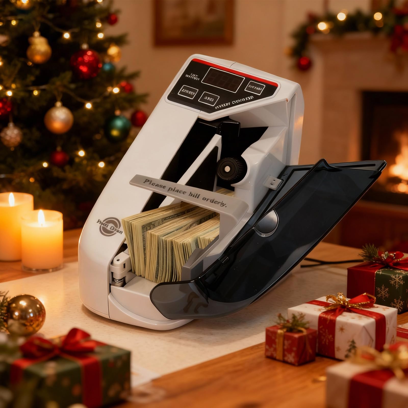 WINB Contatore di denaro con rilevamento di contraffazioni UV - Contatore contatore di contanti portatile, 600 note/min ad alta velocità per banconote e valuta