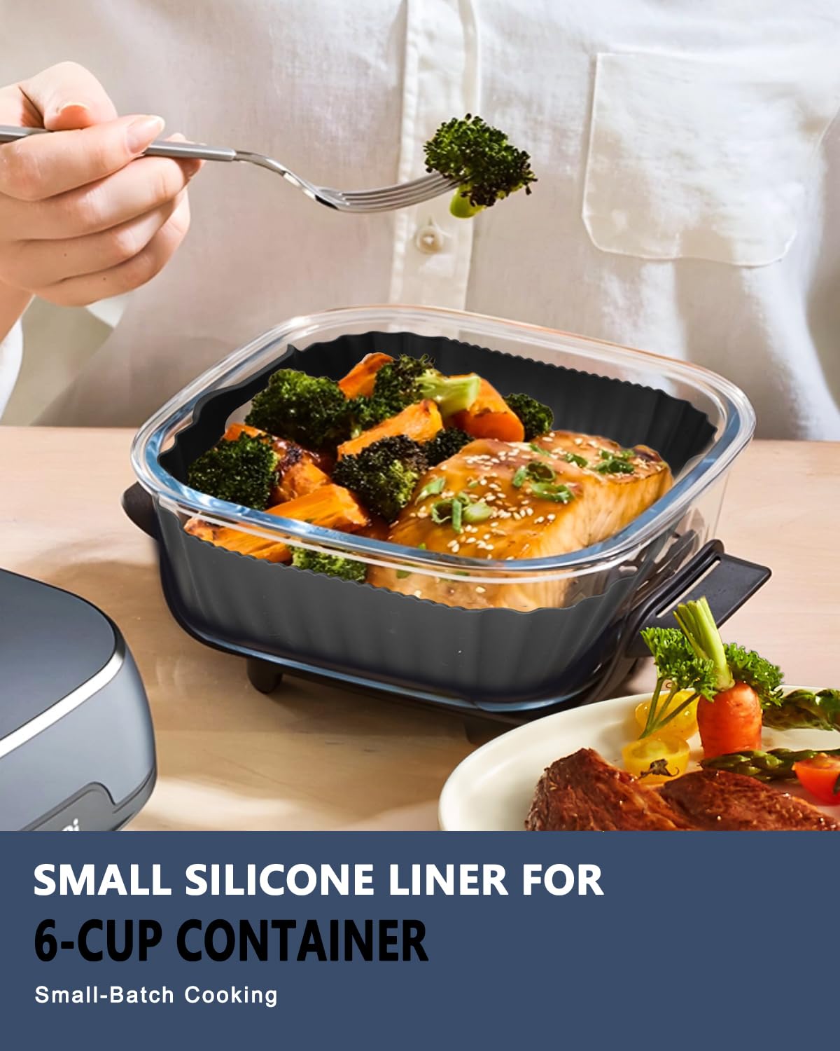 Doublure En Silicone Antiadhésive Pour Friteuse à Air Ninja - Compatible 4L Et 6 Tasses, Résiste à 226°C - 10