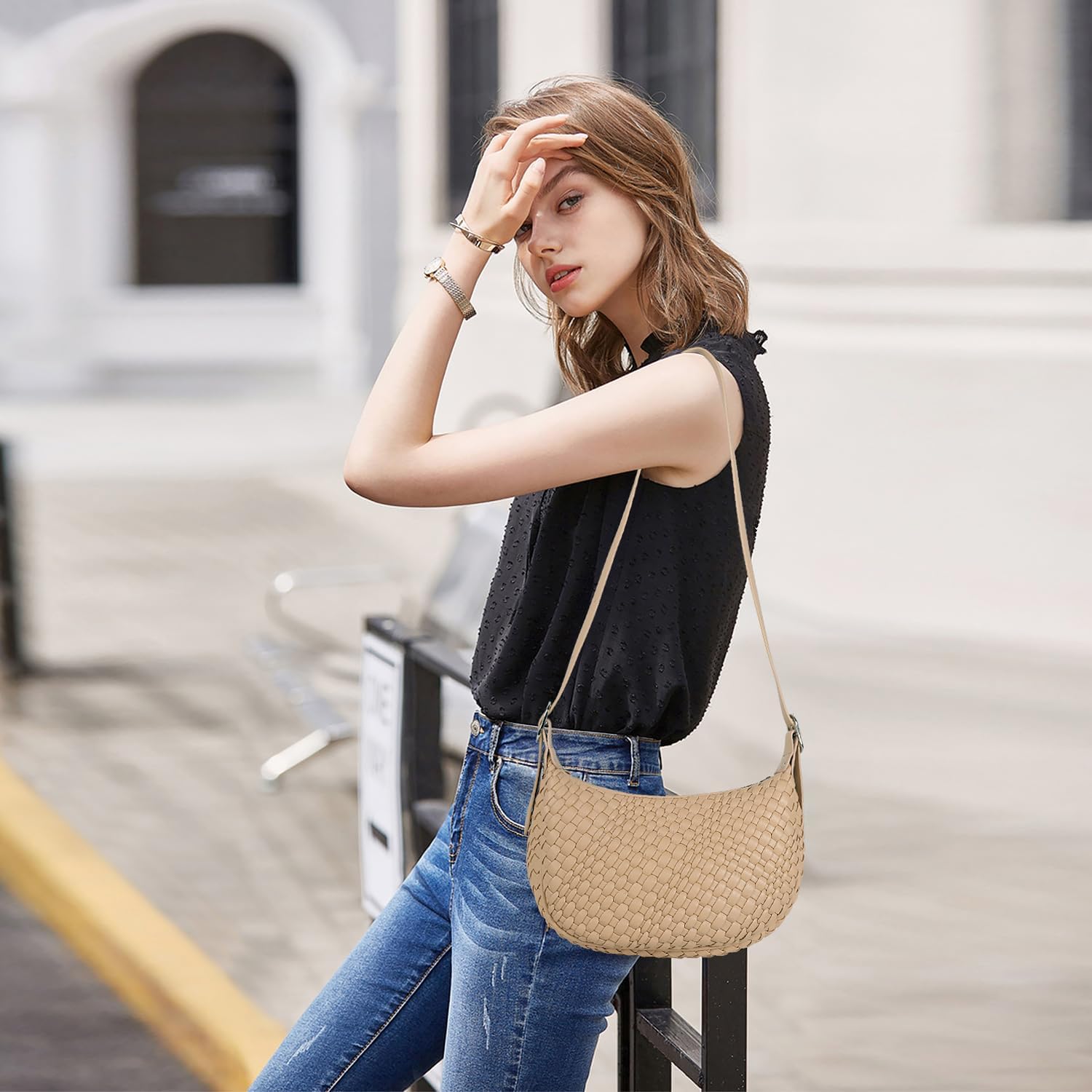 Queenoris Small Shoulder Bag for Women Cute Vegan Leather Clutch Purses and Handbags Trendy Crossbody Purses for Work travel - Image 2