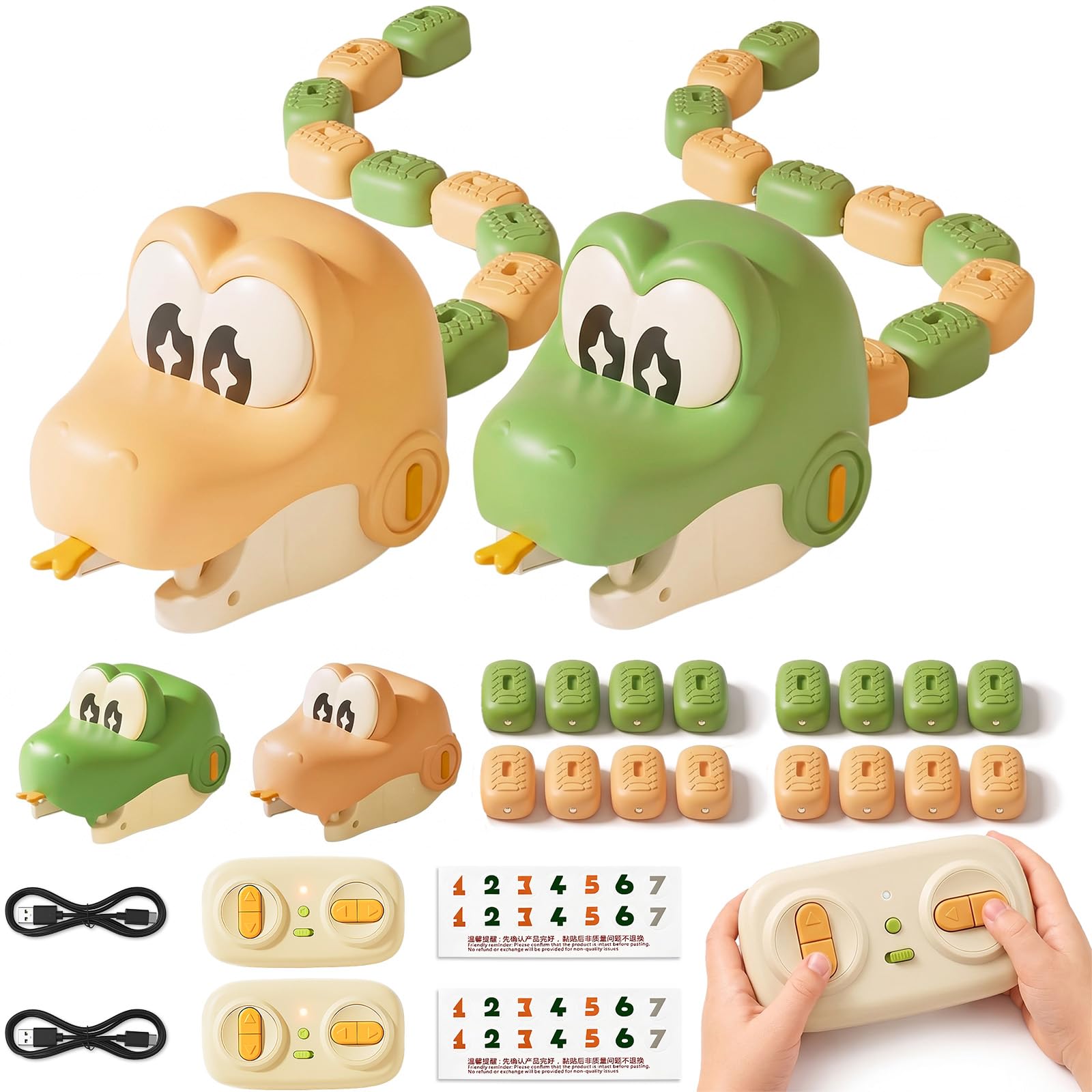 FAMINESS Remote Control Snake Game Control Magnetic Greedy Snake Eating Itself 2-Player Competitive Games