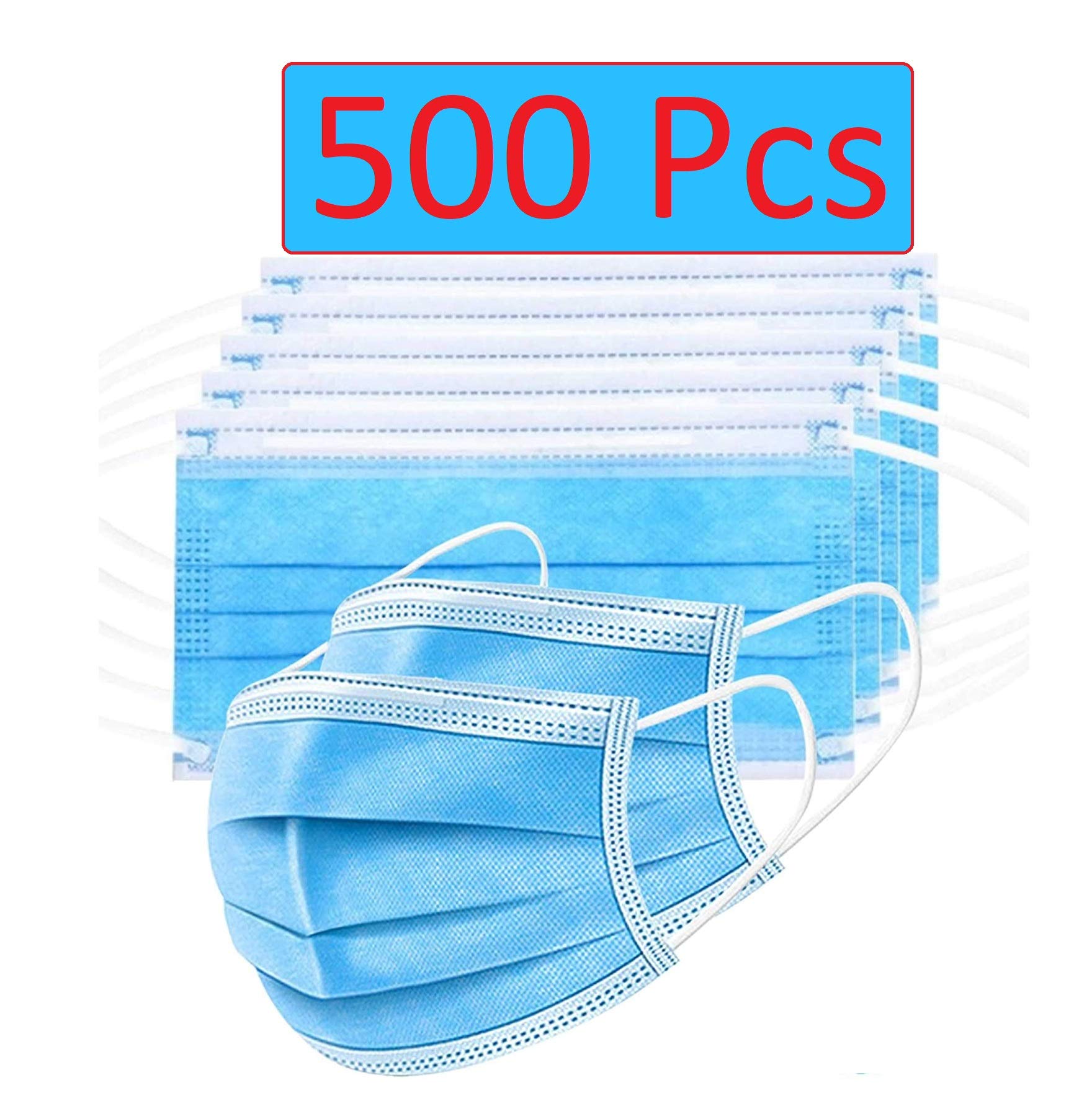 Bildos 3Ply Non-Woven Fabric Disposable Anti-pollution Dust Mask With Nose Clip (Blue,Pack of 500) for Unisex (B089S6HHC5) Amazon Price History, Amazon Price Tracker