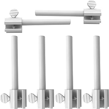 NU-SET 2214-6 Reversible Window Door Bar Lock, White