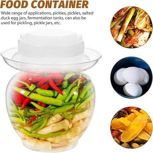 Miniatura 6 de Tanque Fermentación Contenedor de pepinillo Tarro de fermentación de plástico Crock Pickle Pot Tarro de fermentación de alimentos claros para