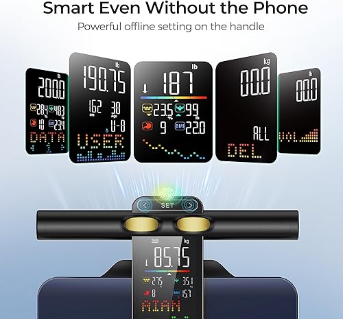 Miniatura 3 de RunStar Smart Scale for Body Weight and Fat Percentage, 8 Electrodes High Precision Body Composition Scale with Set Functions Handle, Body Analyzer