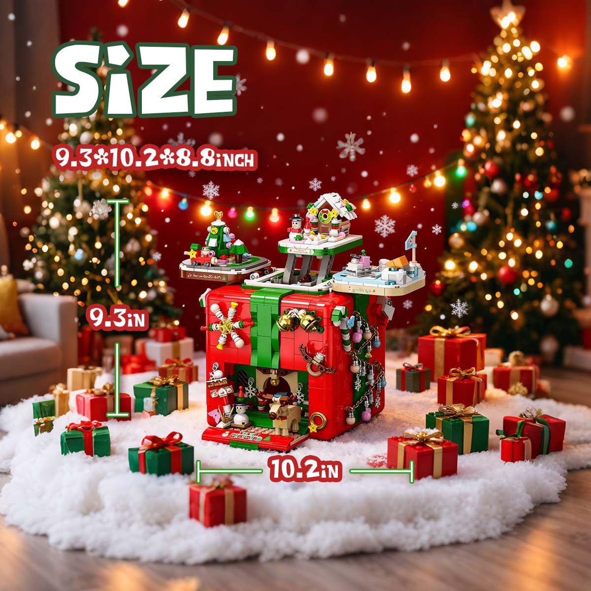 HoverBots Christmas Building Blocks Sets for Adults,1873PCS Christmas Building Toy Set, Christmas Building Bricks with Snowman, Stocking, Snowflake, Xmas Gifts for Kids Adults Teens