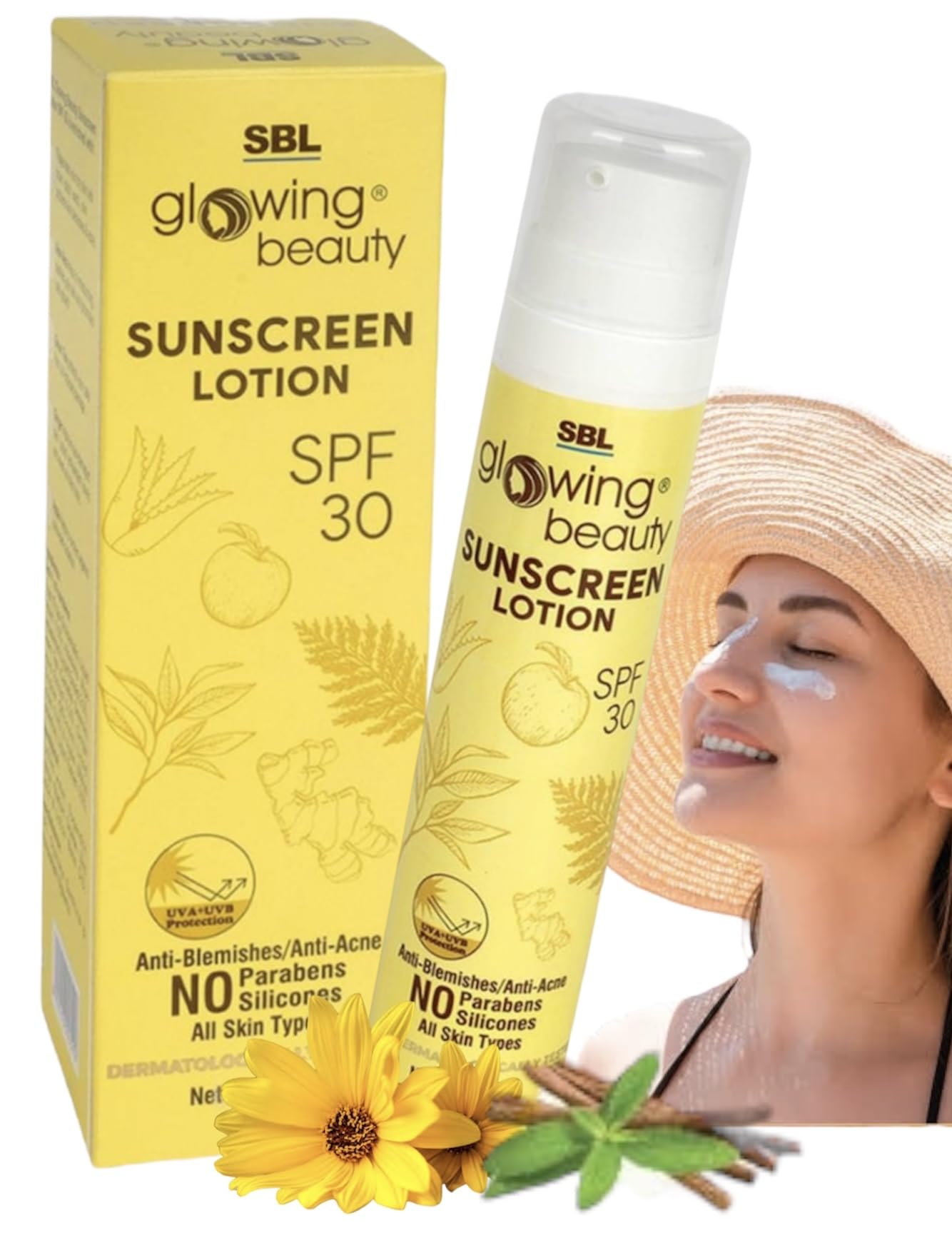 homocos-365 SBL Glowing Beauty Sunscreen Lotion Spf 30 - Homeopathic - Set of 1 Bottle