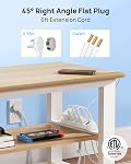 TROND Barre d'alimentation de pince de bureau avec protecteur de surpression, PD 20W USB C Bande de puissance, 4 Sorties 4 USB Ports, 6ft Cord d'extension de prise plat intérieur, ETL Inscrit, Mont pour 1.97" L'essentiel de la maison de bord de table, blanc