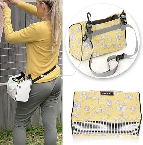 Miniatura 3 de FifthStart Bolsa de pinzas para la ropa con correa para el hombro y la cintura (amarillo - parte superior abierta)